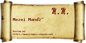 Mezei Manó névjegykártya